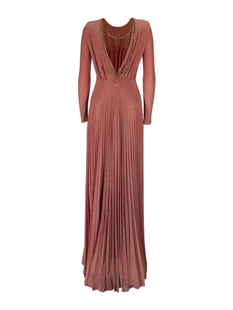 Elisabetta Franchi - Chain detail laminated jersey dress - evening ...