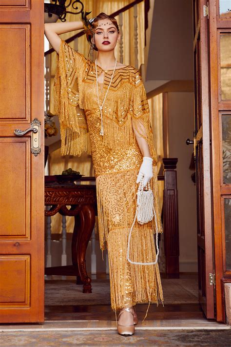 Shop 1920s Dresses - Strap V Neck Sequin Dress | BABEYOND | 1920s dress