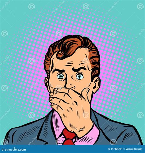 Surprised Ha Spaventato L'uomo D'affari Illustrazione Vettoriale