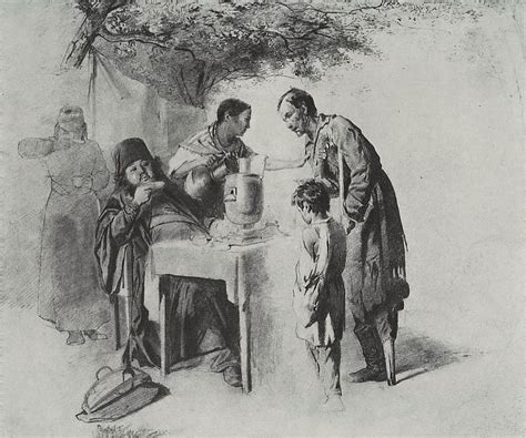 Чаепитие в Мытищах, близ Москвы. 1862 Рис. 31х37, 5 ГТГ (картина ...