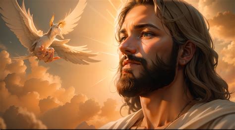 Nesta cena, Jesus is portrayed in heaven, irradiando divindade e ...