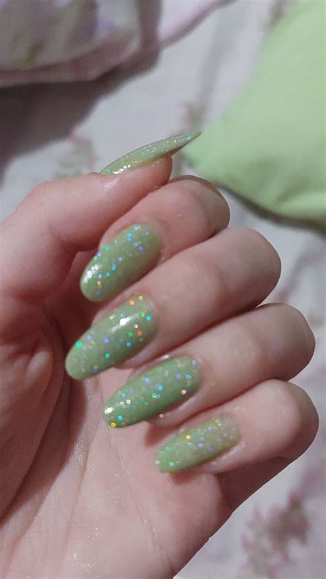 Unha Verde Agua Com Glitter - Unhas verde com glitter | Esmaltação verde, Inspo unha verde ...