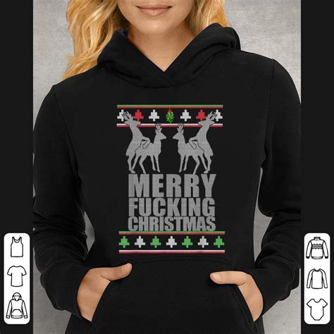 official merry fucking christmas reindeer hump ugly xmas sweater