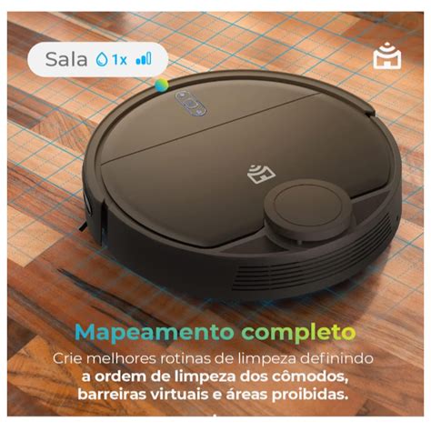 Robo Aspirador Com Controle Por Voz - Robô Aspirador Wi-Fi Laser, Varre, Aspira e Passa Pano, Controle por ...