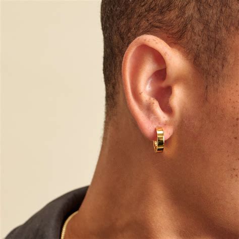 hoop simple gold earrings for men 1