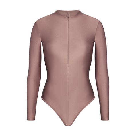 SKIMS Disco Long Sleeve Bodysuit - Umber | SKIMS