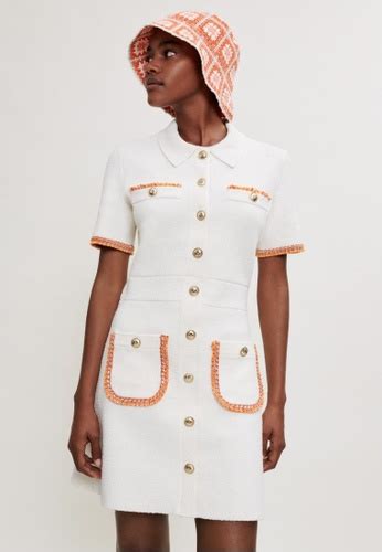 Maje Knit Dress With Contrasting Trim | ZALORA Malaysia