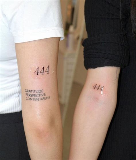 Matching "444" tattoo for best friends.