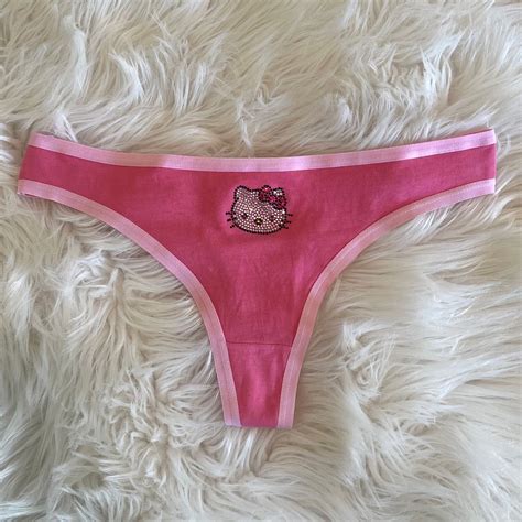 Hello Kitty Rhinestone Thong 3 Pack, Hello Kitty Thong, Cotton Thongs