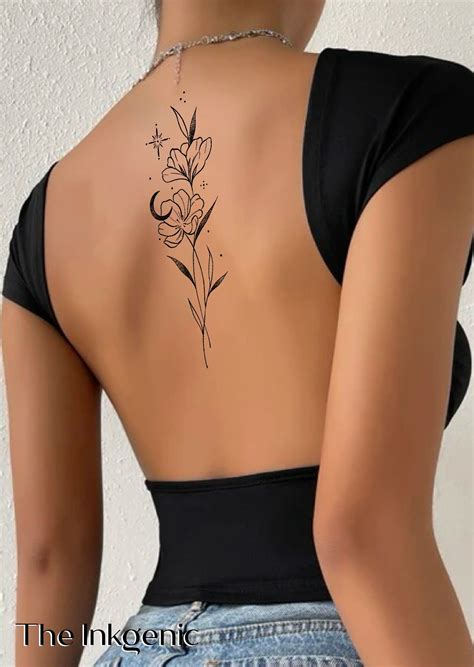 Flower and moon temporary tattoo fake tattoo nature tattoo flower