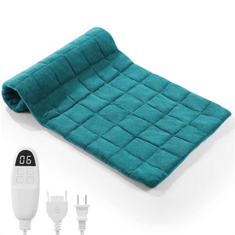 MaxKare Extra-large Weighted Heating Pad for Back Pain Relief, 6 Heat ...
