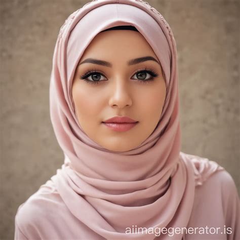 Elegant Hijab Woman in Urban Setting | AI Image Generator