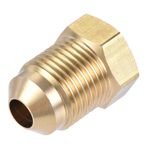 Uxcell 3/8 SAE Flare Male 1/4 SAE Female Thread Tubing Adapter Brass ...