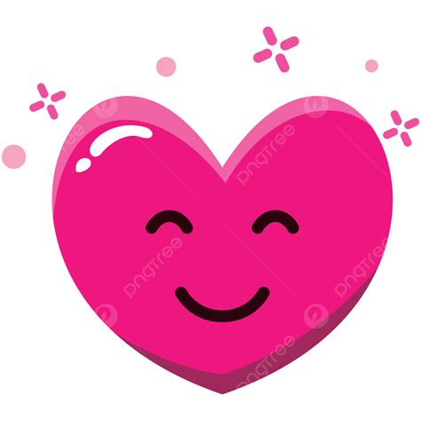 cute smiling pink heart icon cute smiling heart png  vector