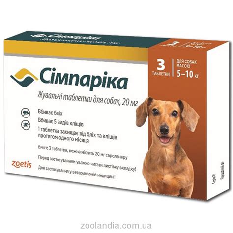 Simparica (Симпарика) - Противопаразитарные жевательные таблетки, для ...