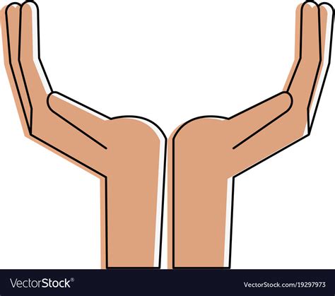 Hands holding something Royalty Free Vector Image