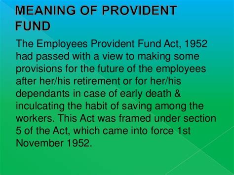 provident fund act