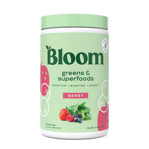 Bloom Nutrition Greens & Superfoods Powder, Mixed Berry, 25 Servings