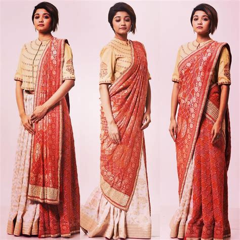 traditional drape dupatta  bandhani print pre draped bandhani