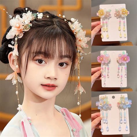 Children Hanfu Headdress Girls Princess Super Fairy Ancient Style Step ... 