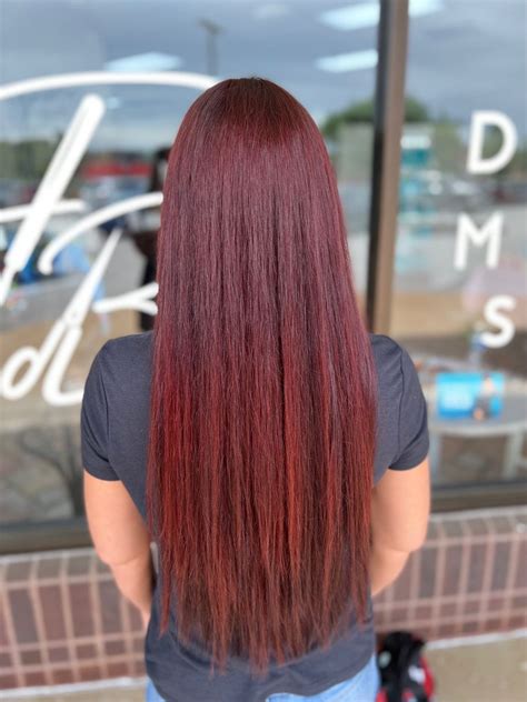 deep red haircolor long hair styles hair color beauty