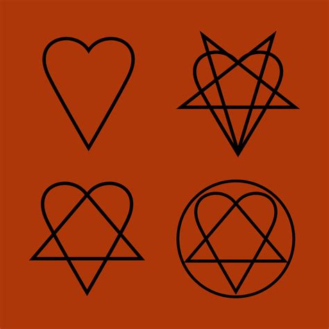 Heart pentagram inverted heartagram sign symbol of love and hate ...