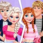 เกมส์เอลซ่าแอนนาออกเดทกับแฟน Anna & Elsa Double Date Night - HDGAMES.NET