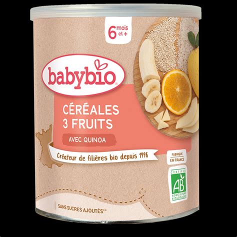 BabyBio 3 төрлийн жимстэй хүүхдийн каш 220гр 6+сар