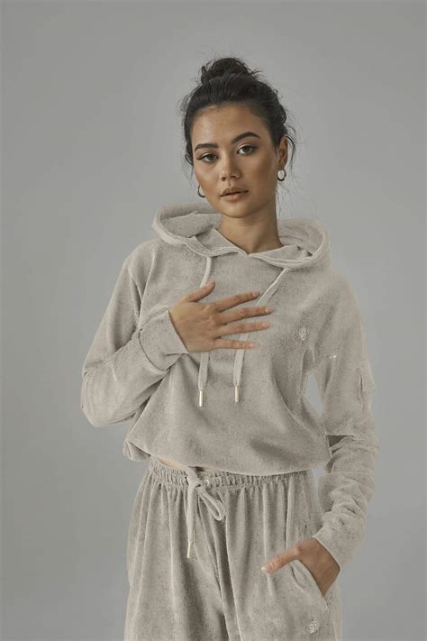 SIANMARIE Brushed Nude Hoodie for Women