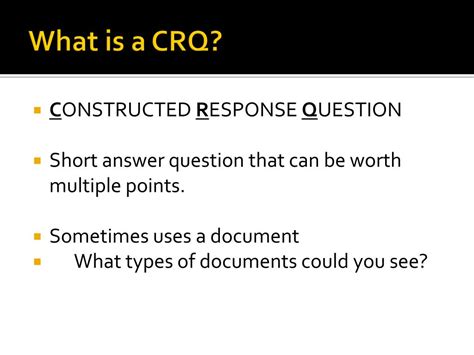 PPT - CRQ Practice PowerPoint Presentation, free download - ID:4003217