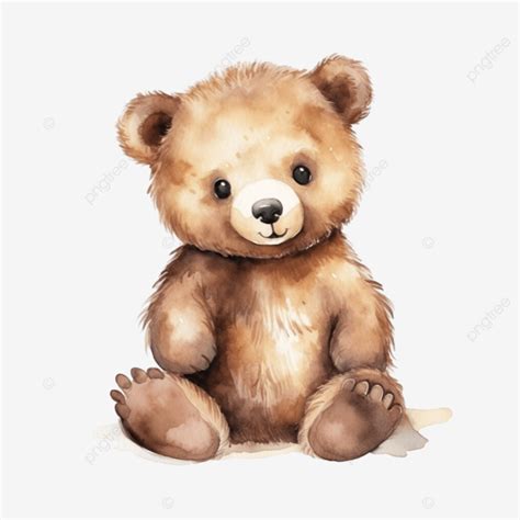 Cute Brown Bear Watercolor, Bear, Watercolor, Clipart PNG Transparent ...