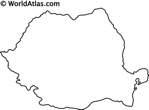 Romania Outline Printable Map