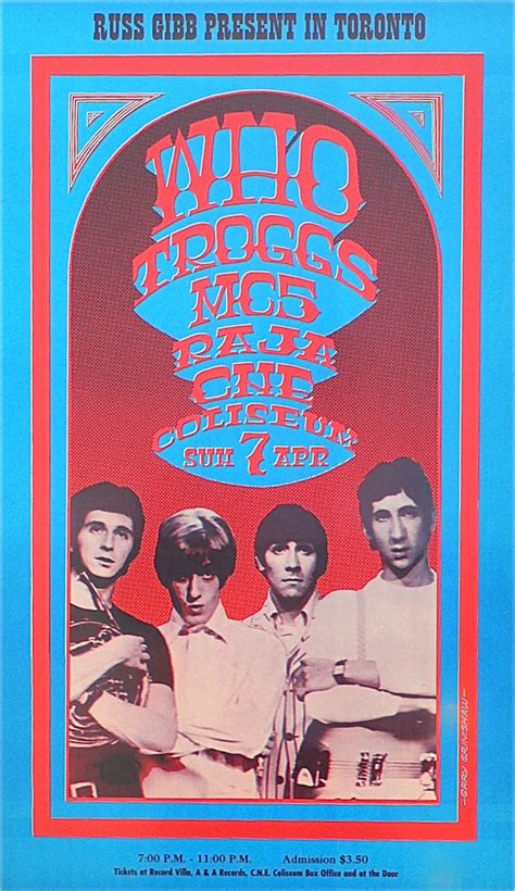 The Who – MC5 – The Troggs – Toronto 1968 Concert Poster
