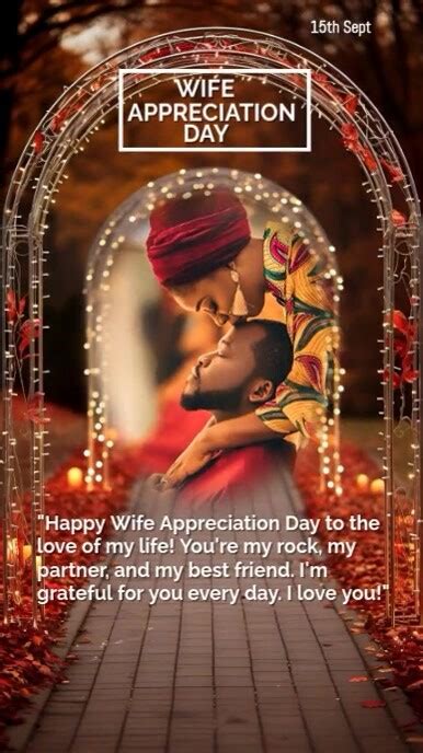 brown joyful wife appreciation day digital  template postermywall
