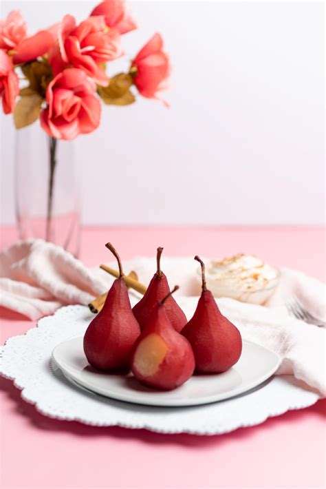 Red Wine Poached Pears - Noshing With the Nolands