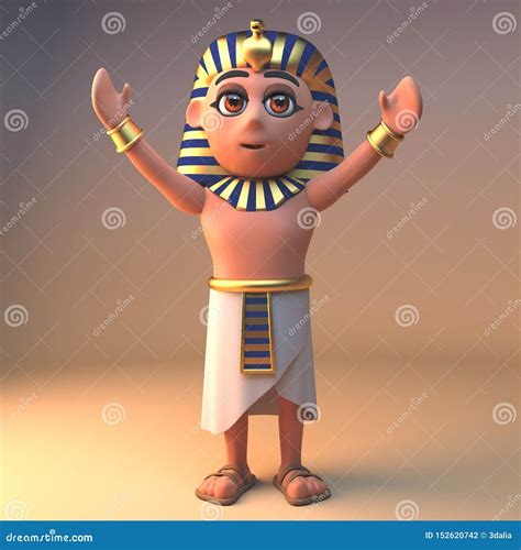 Il Faraone Egiziano Antico Tutankhamon Sta Con Le Armi Alzate Nel Culto