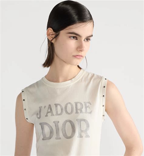 J'Adore Dior-tanktop Witte katoenjersey | DIOR