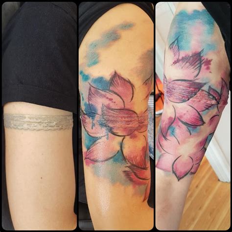 Watercolor Feminine Flower Cover-up Tattoo by Steve Malley: TattooNOW