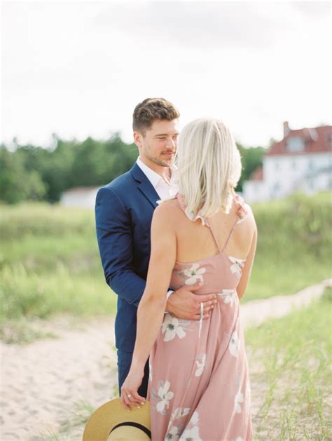 Lexi + Kane | Lake Michigan Beach + Lighthouse Engagement Session