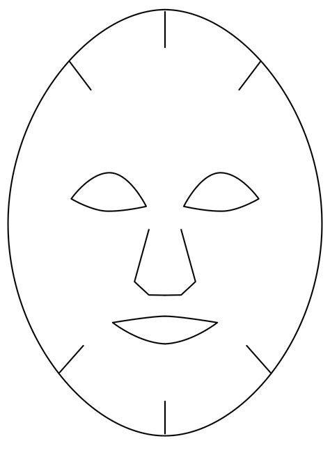 Full Face Mask Printable Mask Outline