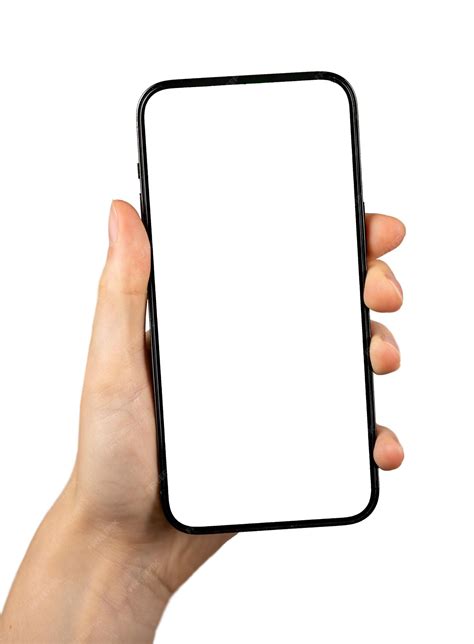 Модель мобильного телефона в руке Модель экрана смартфона ...
