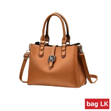 pu leather  design women hand bag brown baglk