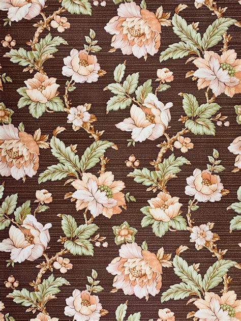 Brown Floral Wallpaper | Vintage Wallpapers - Online Shop