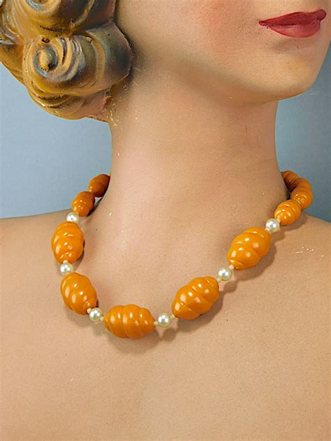 Vintage Celluloid Necklace - Sheryl's Art Deco Emporium