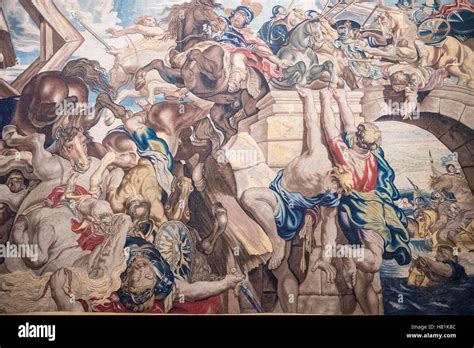 Tapestry showing Triumph of Constantine over Maxentius at the Battle of ...