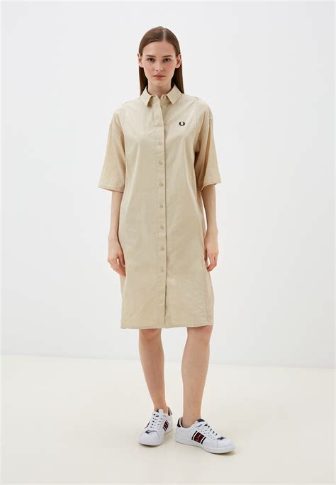 Платье Fred Perry, цвет: бежевый, RTLADL273601 — купить в интернет ...