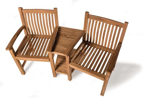 Stühle 'Twins' mit Ablage, Teakholz, B 163 m, H 92 cm günstig bestellen