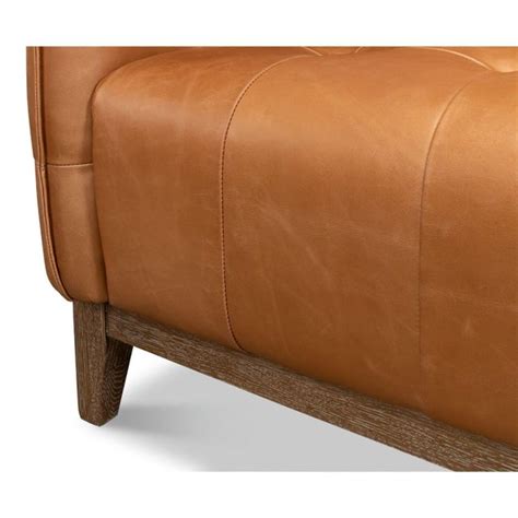 Modern Tufted Leather Sofa | Chairish