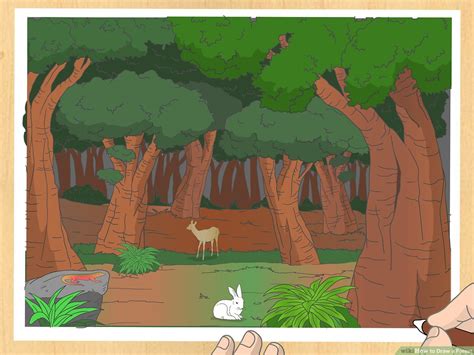 Forest Drawing With Animals at PaintingValley.com | Explore collection ...
