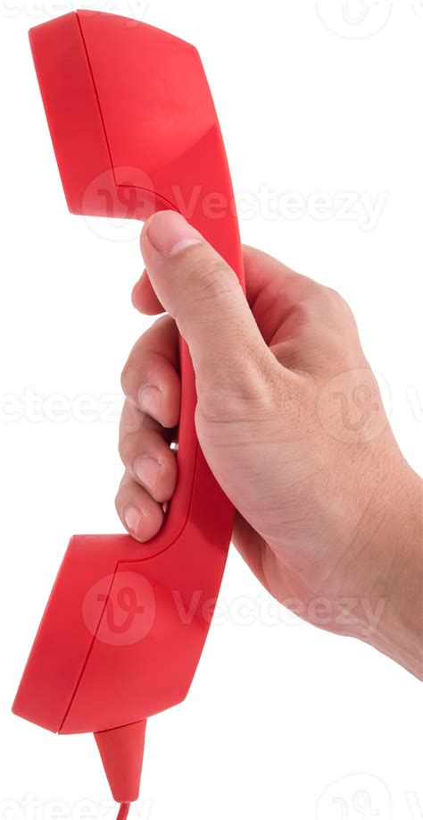 Hand holding red phone urgent call for you isolated 11665103 PNG
